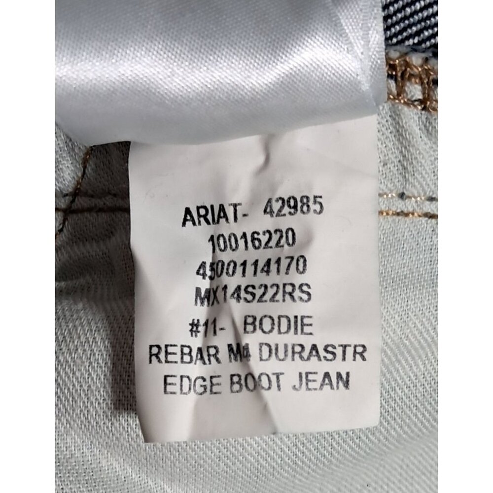 Ariat Rebar Jeans Mens 38 Relaxed Boot M4 Blue Denim - Picture 5 of 16